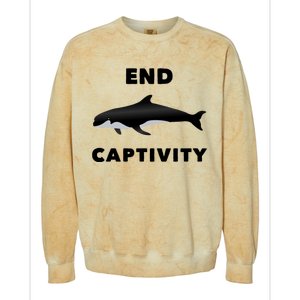 End Captivity Save The Whales Meaningful Gift Colorblast Crewneck Sweatshirt