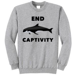 End Captivity Save The Whales Meaningful Gift Tall Sweatshirt