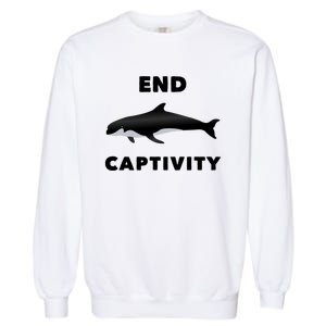 End Captivity Save The Whales Meaningful Gift Garment-Dyed Sweatshirt