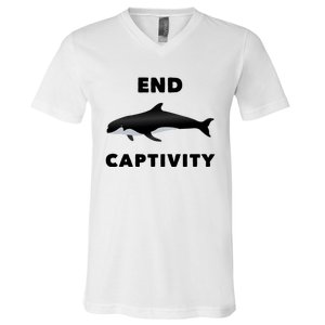 End Captivity Save The Whales Meaningful Gift V-Neck T-Shirt