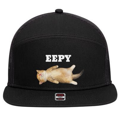 Eepy Cat Sleepy Cat Meme 7 Panel Mesh Trucker Snapback Hat