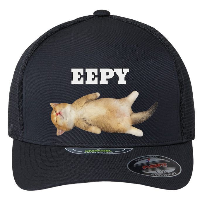 Eepy Cat Sleepy Cat Meme Flexfit Unipanel Trucker Cap