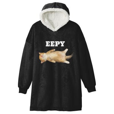 Eepy Cat Sleepy Cat Meme Hooded Wearable Blanket