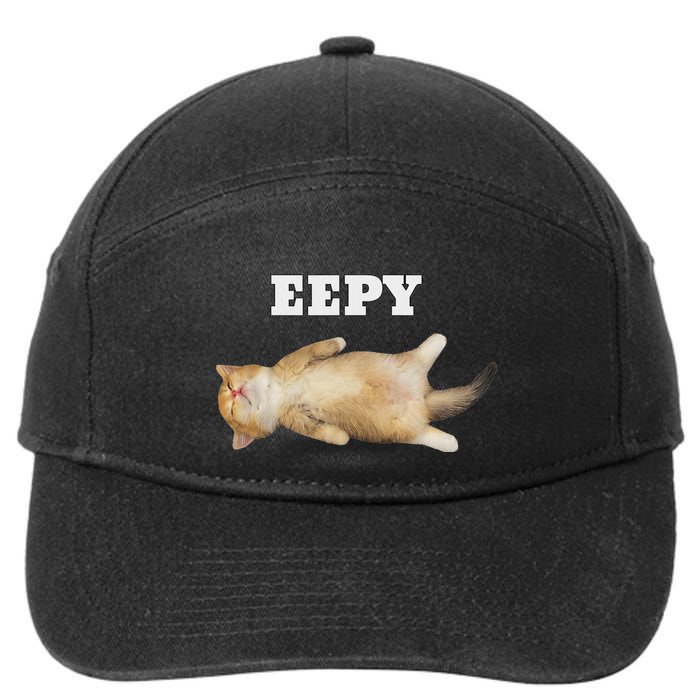 Eepy Cat Sleepy Cat Meme 7-Panel Snapback Hat