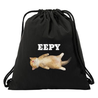Eepy Cat Sleepy Cat Meme Drawstring Bag
