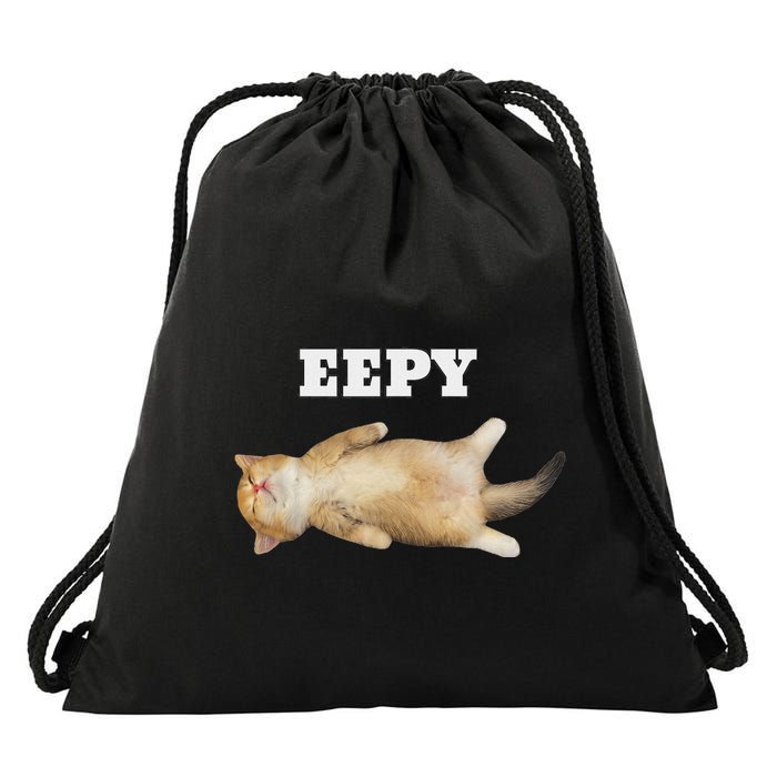 Eepy Cat Sleepy Cat Meme Drawstring Bag