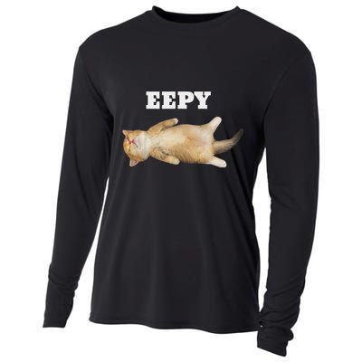 Eepy Cat Sleepy Cat Meme Cooling Performance Long Sleeve Crew