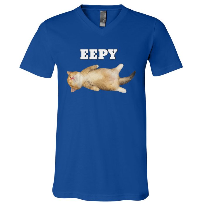 Eepy Cat Sleepy Cat Meme V-Neck T-Shirt