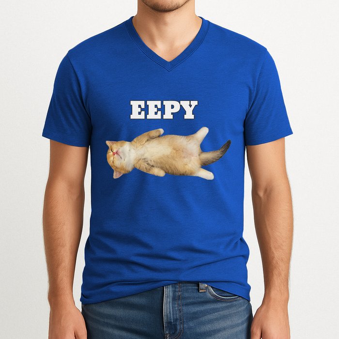 Eepy Cat Sleepy Cat Meme V-Neck T-Shirt