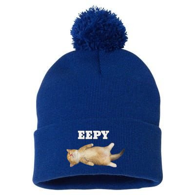Eepy Cat Sleepy Cat Meme Pom Pom 12in Knit Beanie