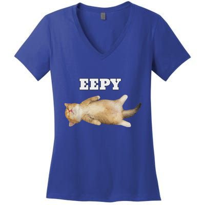 Eepy Cat Sleepy Cat Meme Women's V-Neck T-Shirt