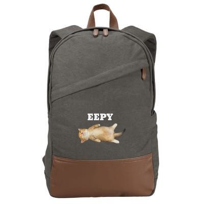 Eepy Cat Sleepy Cat Meme Cotton Canvas Backpack