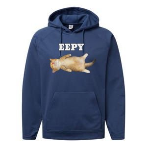 Eepy Cat Sleepy Cat Meme Performance Fleece Hoodie