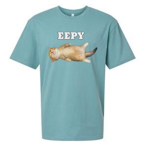 Eepy Cat Sleepy Cat Meme Sueded Cloud Jersey T-Shirt