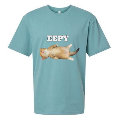 Eepy Cat Sleepy Cat Meme Sueded Cloud Jersey T-Shirt