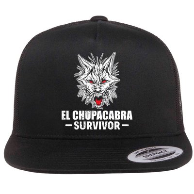 El Chupacabra Survivor Cryptozoology Flat Bill Trucker Hat