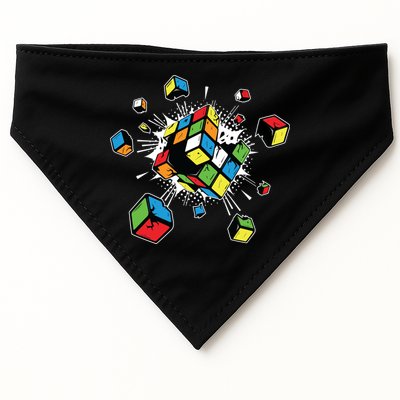 Exploding Cube Speed Cubing Puzzle Master Cool Gift USA-Made Doggie Bandana