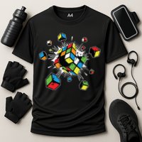 Exploding Cube Speed Cubing Puzzle Master Cool Gift Cooling Performance Crew T-Shirt