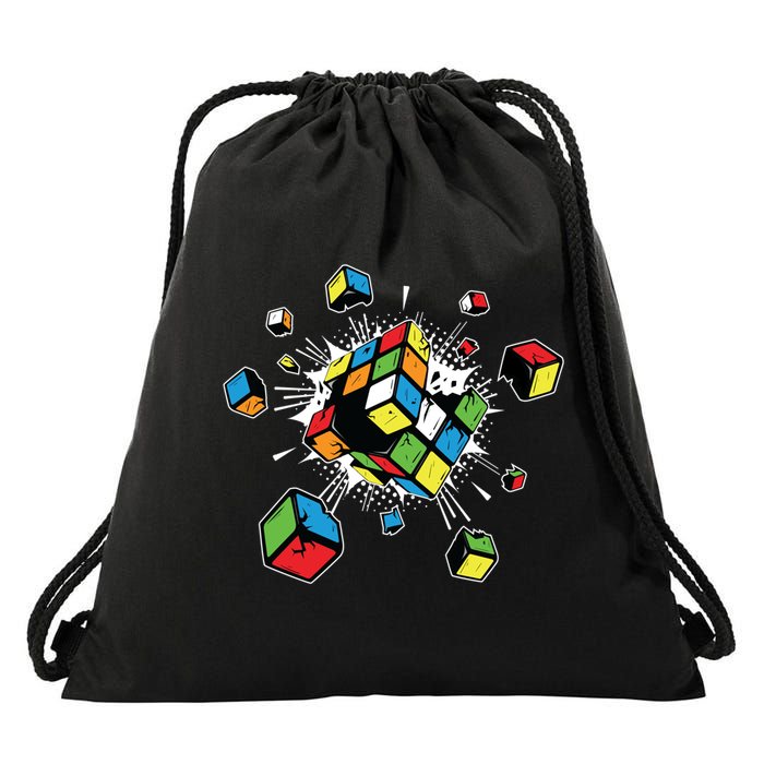 Exploding Cube Speed Cubing Puzzle Master Cool Gift Drawstring Bag