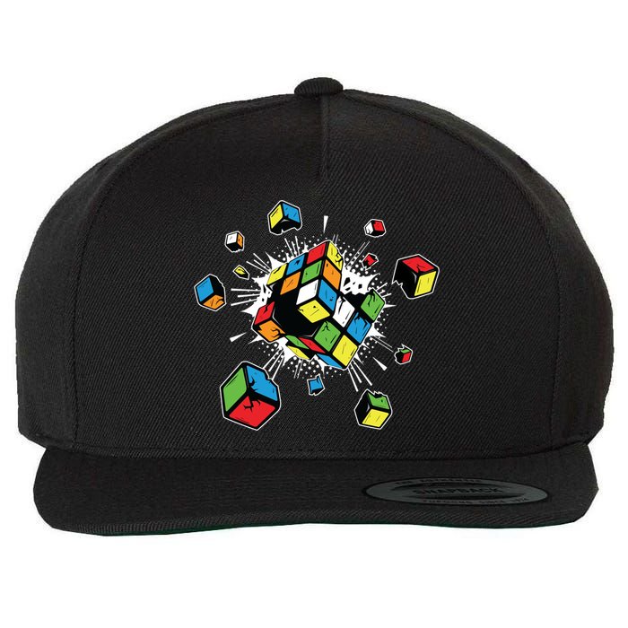 Exploding Cube Speed Cubing Puzzle Master Cool Gift Wool Snapback Cap