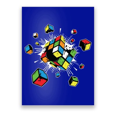 Exploding Cube Speed Cubing Puzzle Master Cool Gift Poster