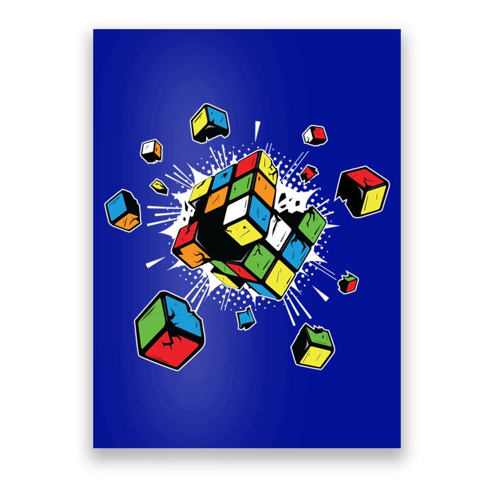 Exploding Cube Speed Cubing Puzzle Master Cool Gift Poster