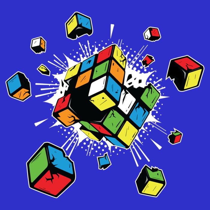 Exploding Cube Speed Cubing Puzzle Master Cool Gift Poster