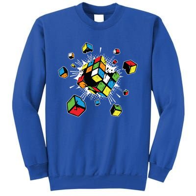 Exploding Cube Speed Cubing Puzzle Master Cool Gift Tall Sweatshirt