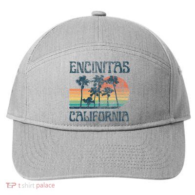 Encinitas California Summer Vacation Vintage 7-Panel Snapback Hat