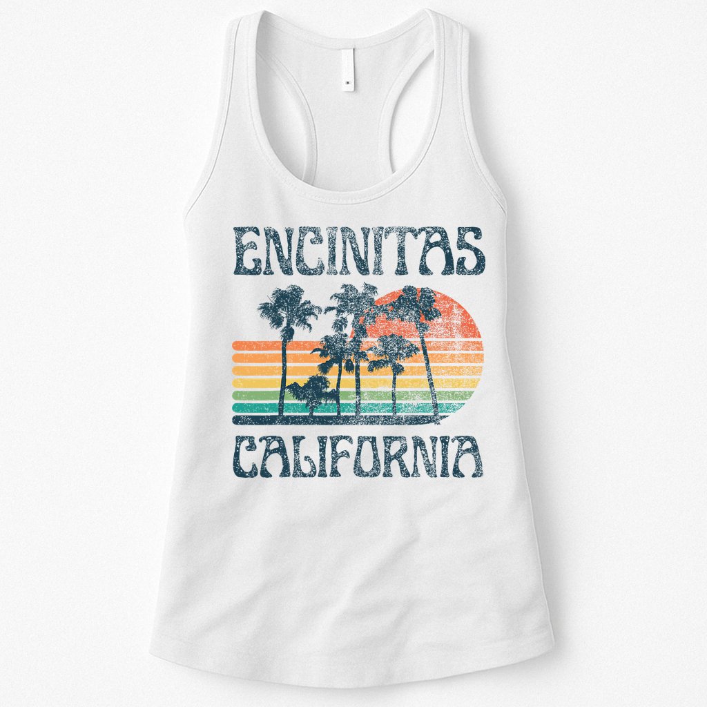 Encinitas California Summer Vacation Vintage Womens Tank Top