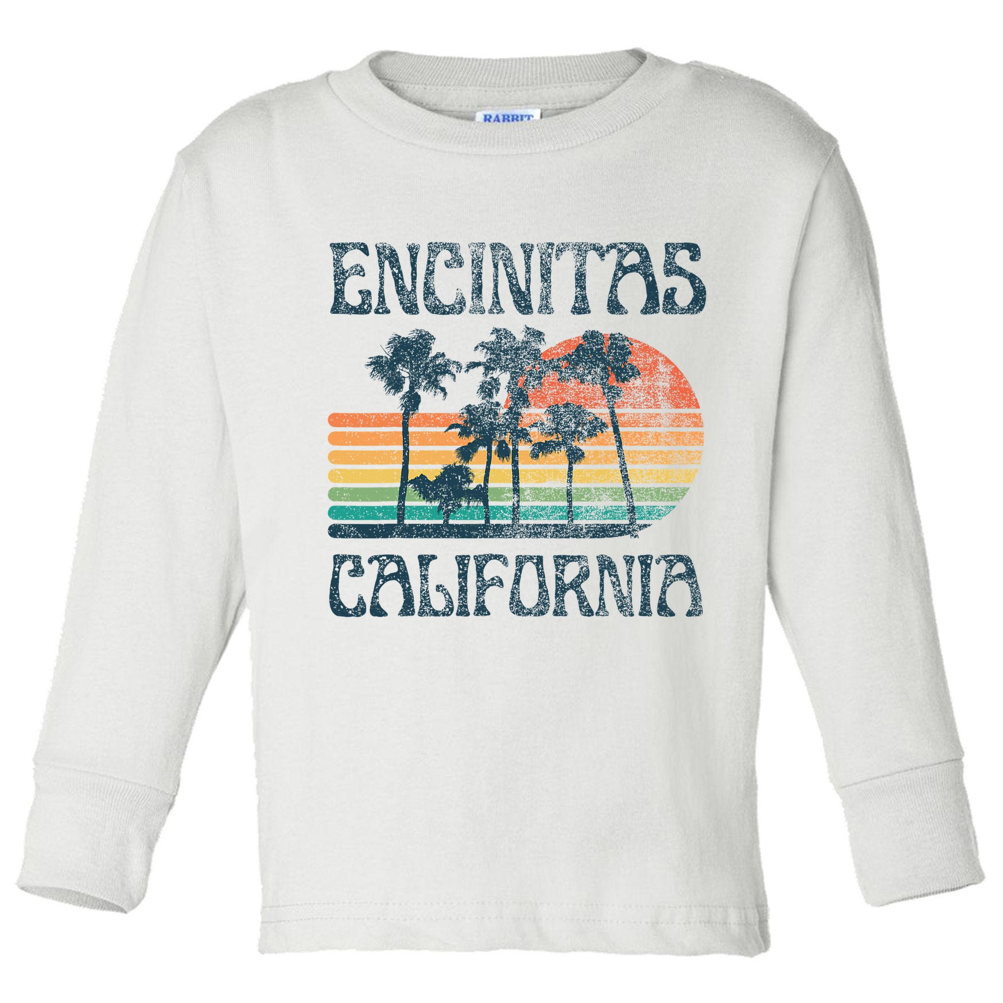 Encinitas California Summer Vacation Vintage Toddler Long Sleeve Shirt