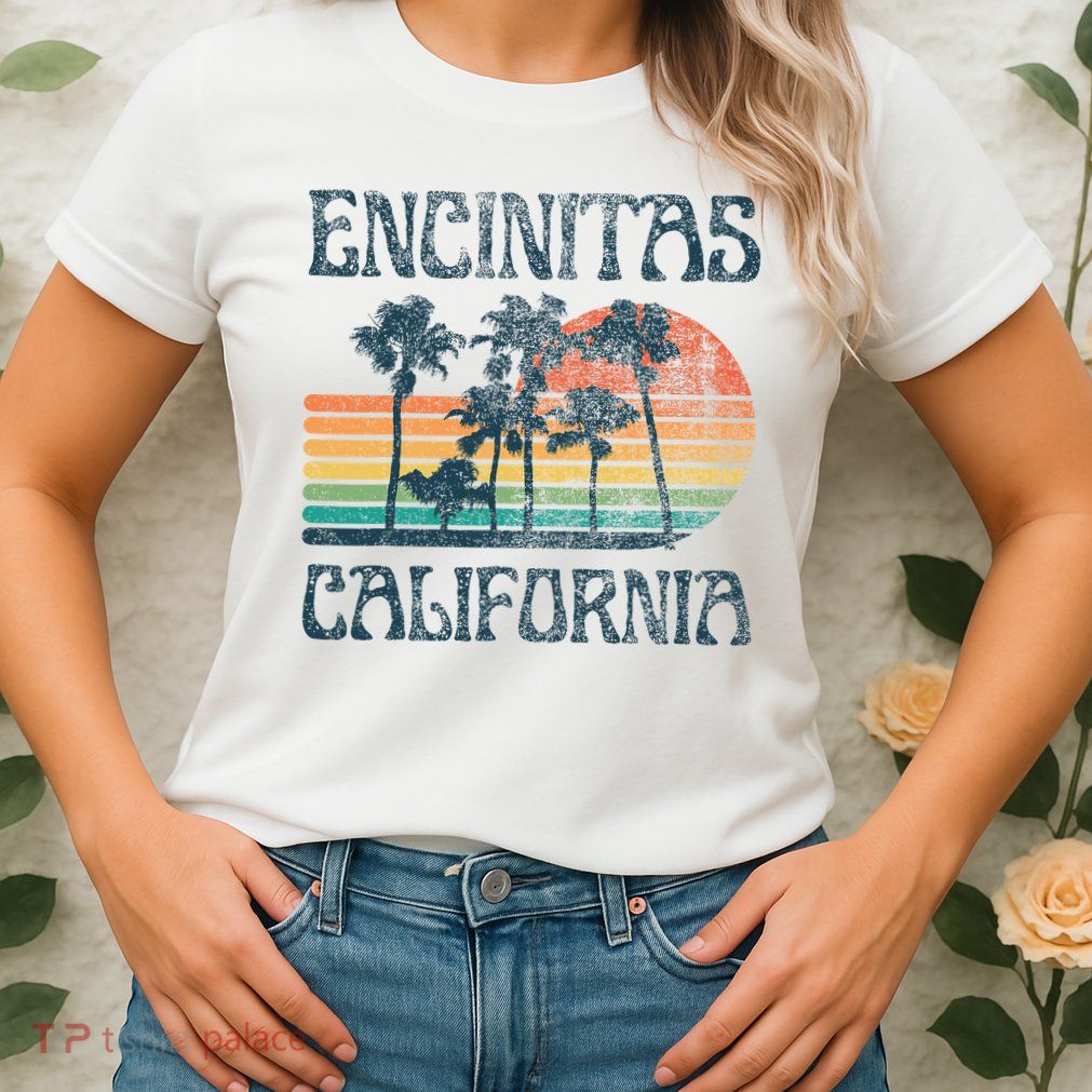Encinitas California Summer Vacation Vintage Womens T-Shirt