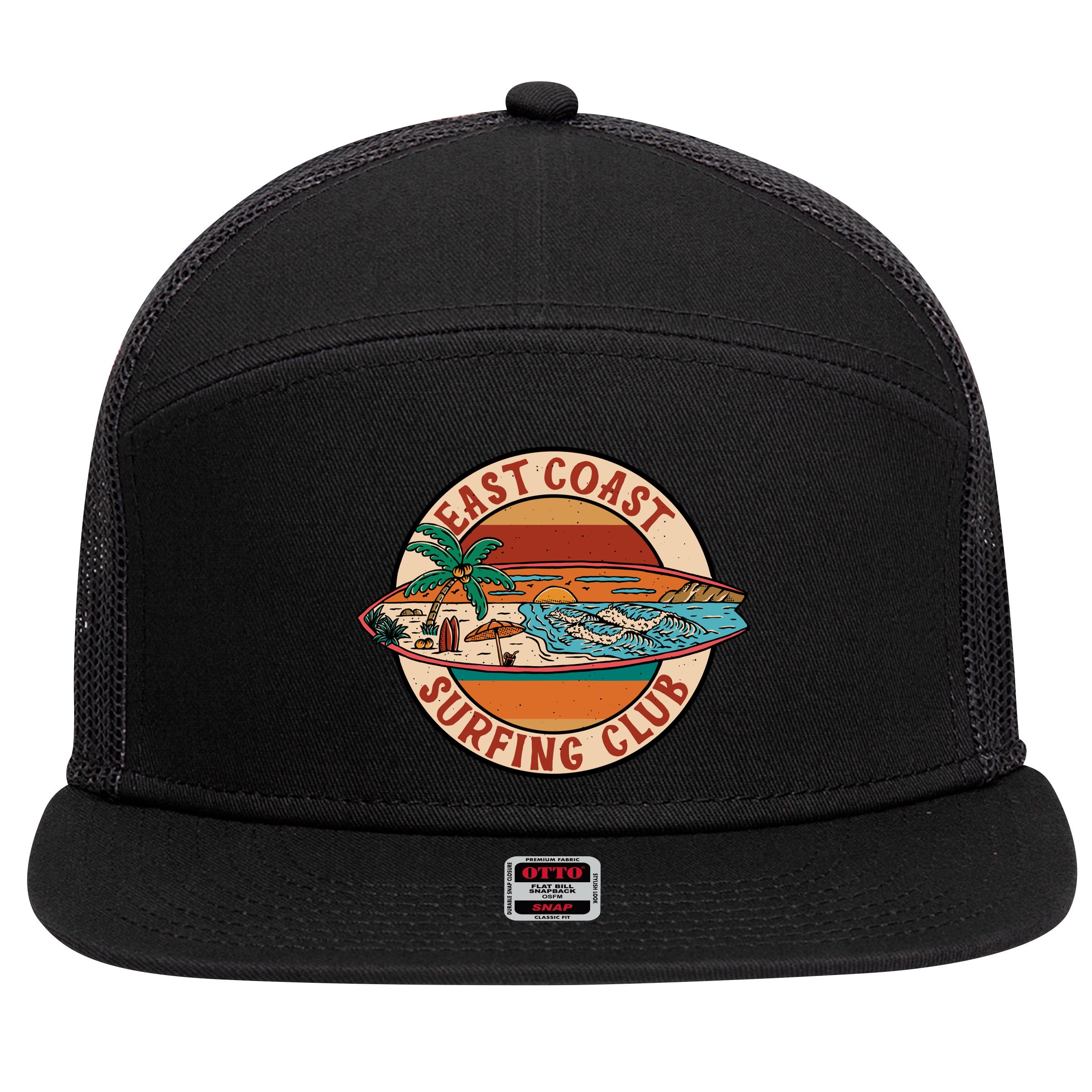 East Coast Surfing Club Summer Paradise 7 Panel Mesh Trucker Snapback Hat