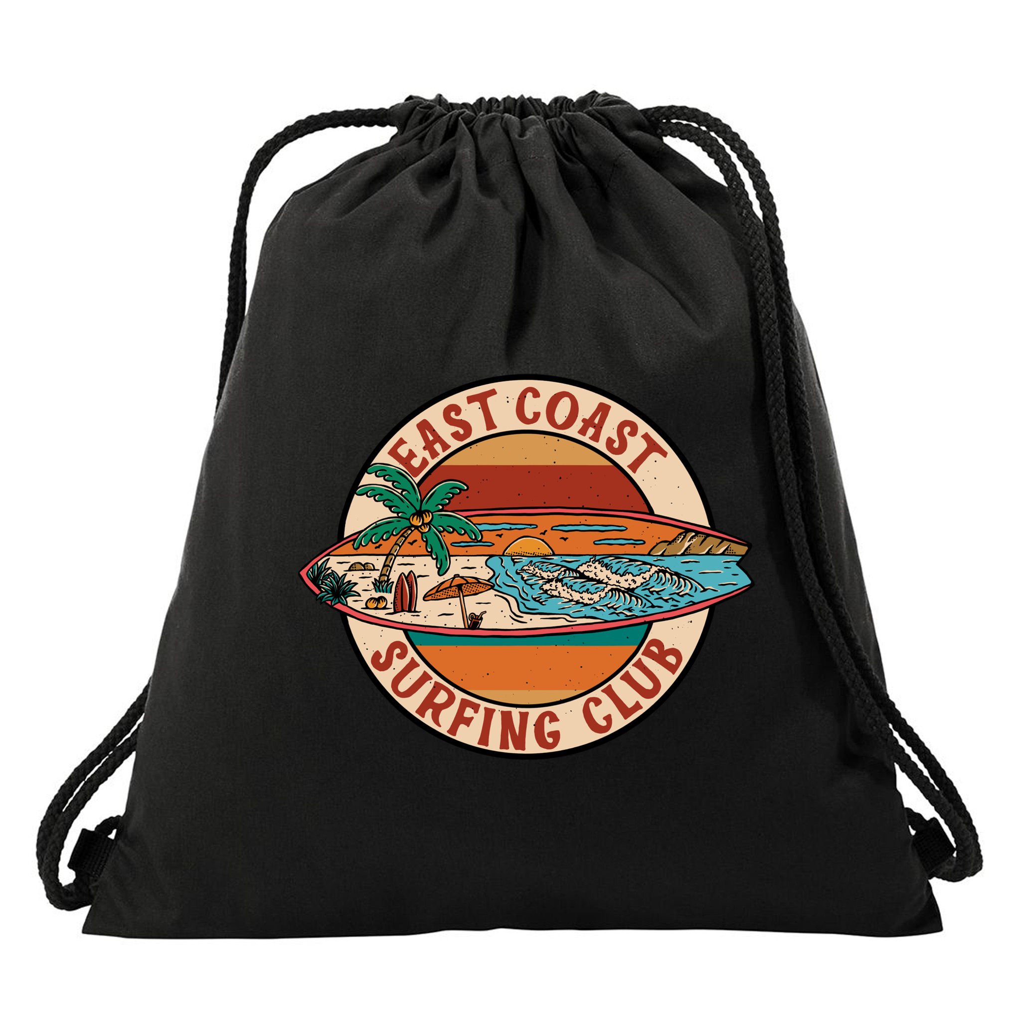 East Coast Surfing Club Summer Paradise Drawstring Bag