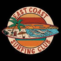East Coast Surfing Club Summer Paradise Flat Bill Trucker Hat