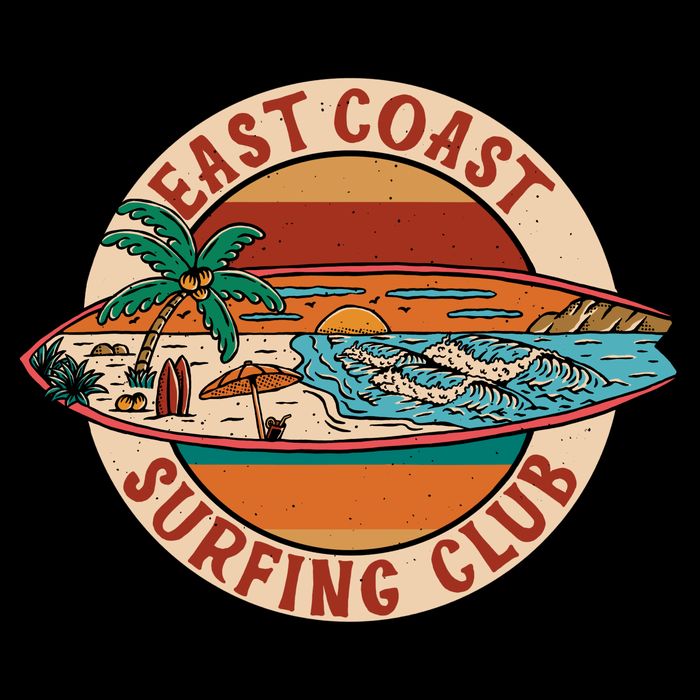 East Coast Surfing Club Summer Paradise Flat Bill Trucker Hat