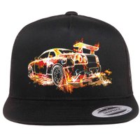 Exotic Car Supercharge Turbo Sports Car Flat Bill Trucker Hat