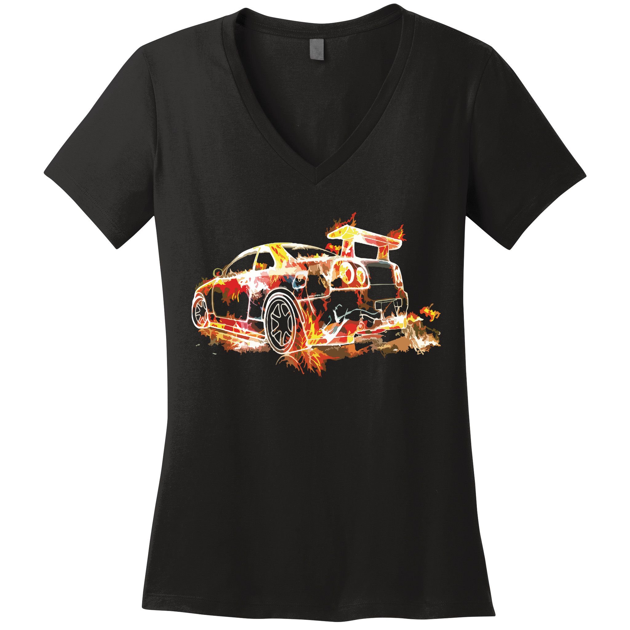 Exotic Car Supercharge Turbo Sports Car Women's V-Neck T-Shirt