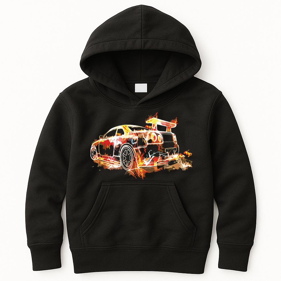 Exotic Car Supercharge Turbo Sports Car Kids Hoodie