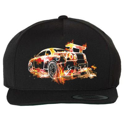 Exotic Car Supercharge Turbo Sports Car Wool Snapback Cap