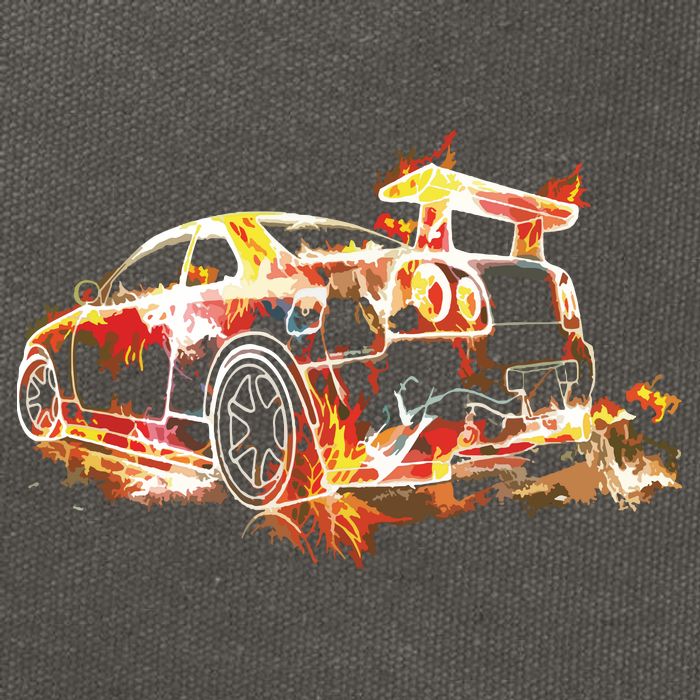 Exotic Car Supercharge Turbo Sports Car Cotton Canvas Backpack