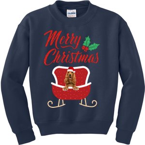 English Cocker Spaniel Dog Merry Christmas Design For The Holiday Season! Kids Sweatshirt