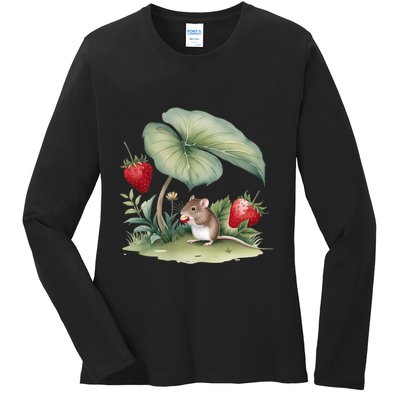 Enchanting Cottagecore Scene NatureS Serene Beauty Ladies Long Sleeve Shirt