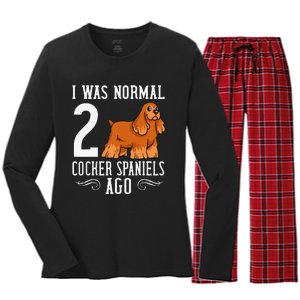 English Cocker Spaniel Dog Gift Puppies Women's Long Sleeve Flannel Pajama Set 