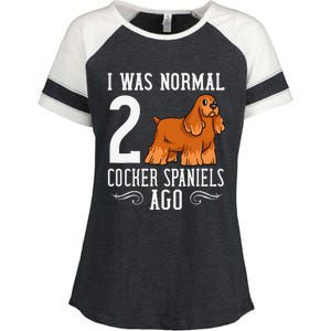 English Cocker Spaniel Dog Gift Puppies Enza Ladies Jersey Colorblock Tee