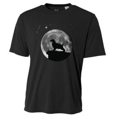 English Cocker Spaniel Dog Moon funny animal Cooling Performance Crew T-Shirt