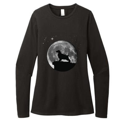 English Cocker Spaniel Dog Moon funny animal Womens CVC Long Sleeve Shirt