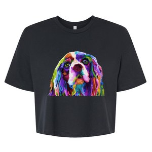 English Cocker Spaniel Pop Portrait funny Dog Owner Bella+Canvas Jersey Crop Tee