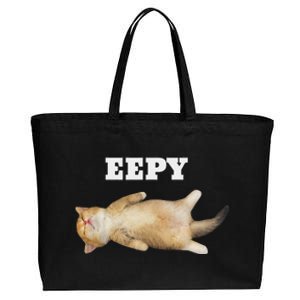 Eepy Cat Sleepy Cat Meme Cotton Canvas Jumbo Tote