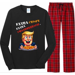 Extra Crispy Trump Eating Chicken Nuggets Controversial Long Sleeve Pajama Set